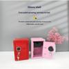 Mini Metal Safe Piggy Bank with Combination Lock Key Access Portable Coin Cash Saving Box for Kids Home Desktop Decor