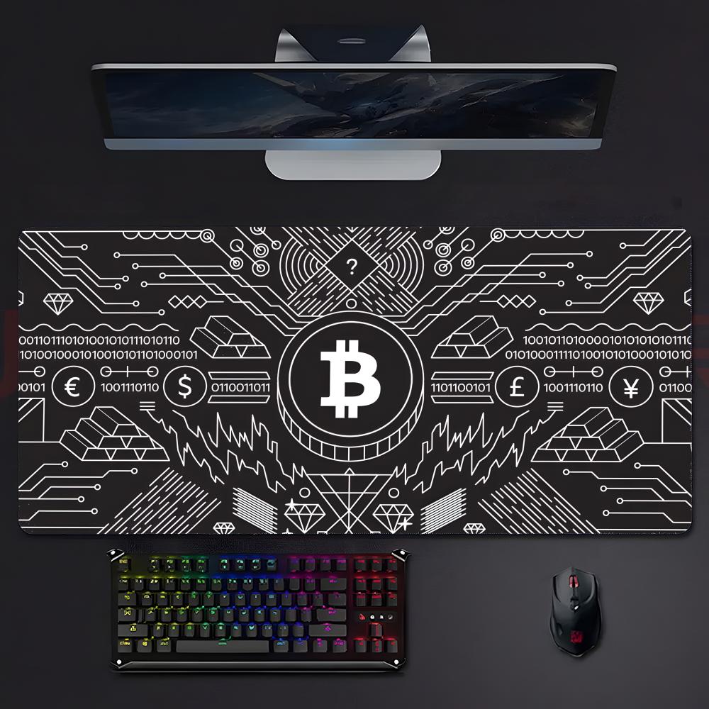 Currency Digital Bbitcoin Mouse Pad Mousepad Large Gaming Lockedge Thickened Pc Table Desk Mat