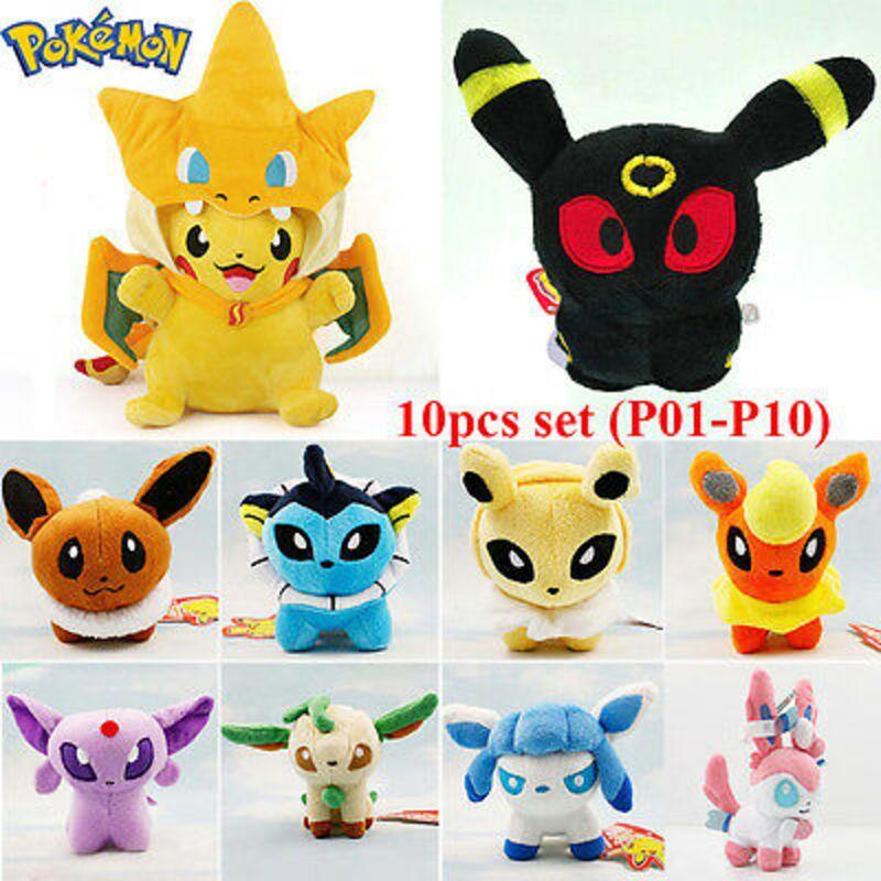 Go Eevee Pikachu Squirtle Plush Stuffed Toy Gifts Figure Version Tv