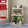 Multi-Tier Movable Bamboo Wood Flower Stand