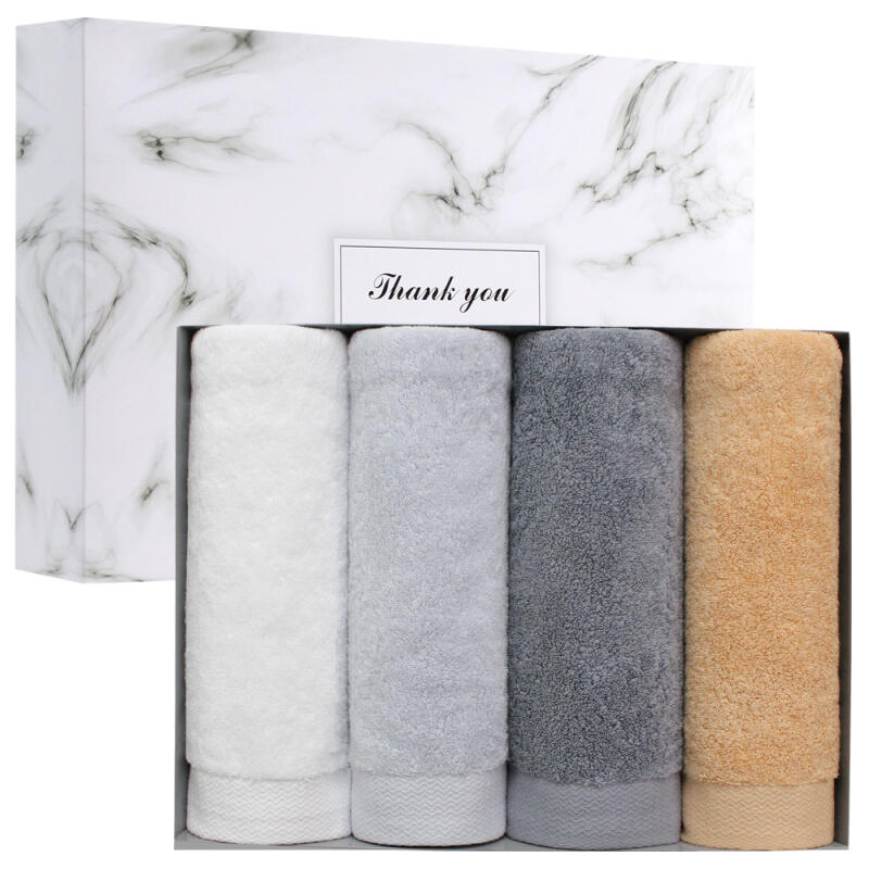 Premium 40-count combed cotton 200g 4-piece hotel towel set white