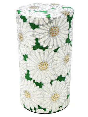 Latino Kyoto-feito de Papel Yuzen para Chá, Kikuhime [Melhora a Conservação das Folhas de Chá] Lata de Chá de 150ml, Bule de Chá, Recipiente para Armazenamento de Chá, Lata