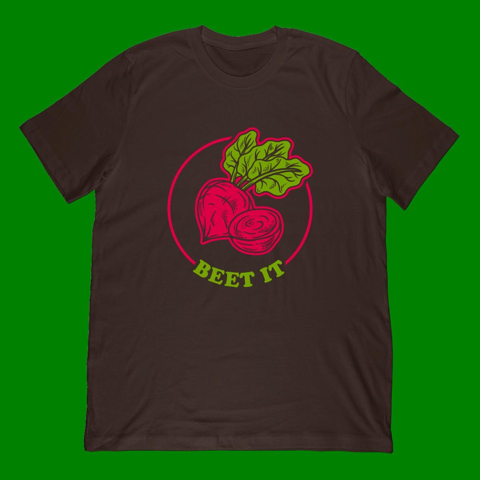 Funny Beet It T-Shirt | Vegetarian Vegan Beetroot Pun Apparel XL