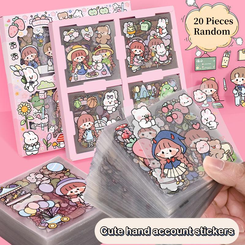 20/50Pieces Waterproof Cartoon Kawaii Series Patch Cup Decoration Preservation Cups Patch Widely Used Seamless Water Cup Sticker