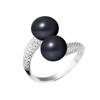 Women's Jewelry - - You &; Me - Cultured Pearls 8-9 Mm - 925 Silver - Zirconium Oxide