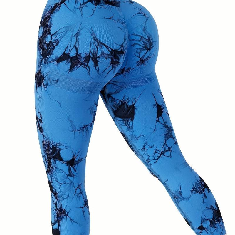 Cross-border European & American Women s Butt-lifting Fitness Leggings - Gym Wear Small чёрный/синий