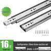 Thickened Stainless Steel Drawer Slides with Three-Section Silent Rails and Buffer Damping