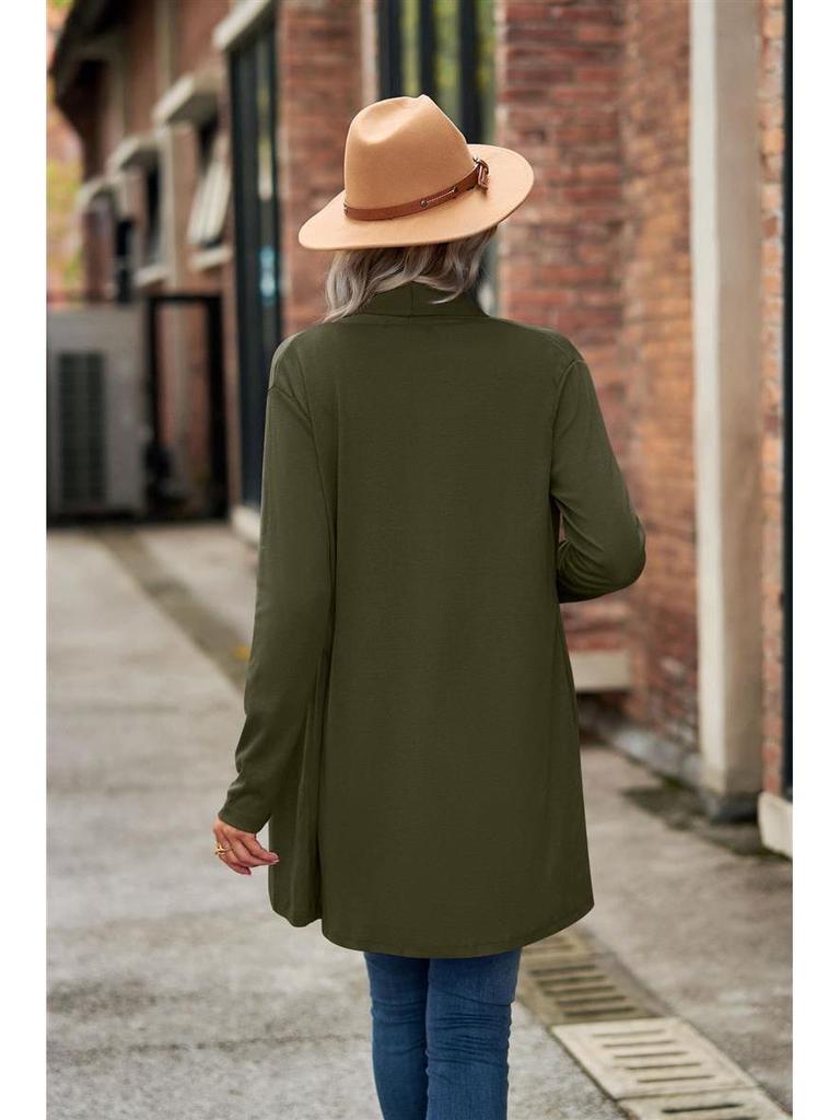 2025 European & American Autumn/Winter Women's Long-Sleeve Solid Color Loose Cardigan
