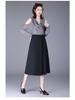 Women's Fashionable A-line Pleated Midi Skirt, High Waist, Slimming Large Hem, Casual 2026 Spring Collection