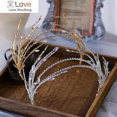 Бароко Кришталь Rhinestone Tassel Leaf Hairband Women Весільна весільна діадема Аксесуари для волосся Корона Зачіска Ювелірні вироби