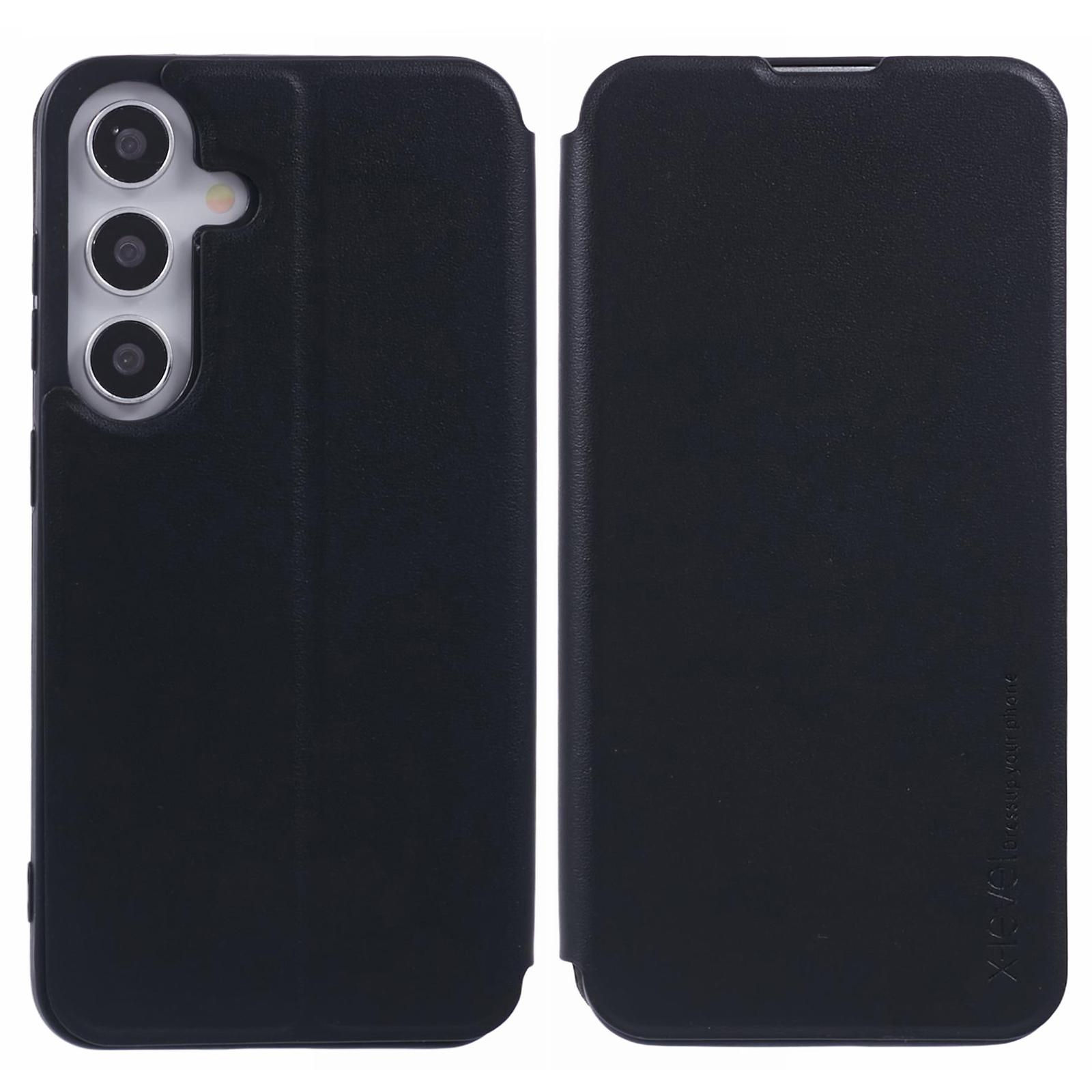 

Colorful-2 Series For Samsung Galaxy S24+ Case Magnetic Absorption Leather Phone Cover Black