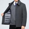 Men's casual pure cashmere coat men's medium-length middle-aged dad down lining woolen jacket