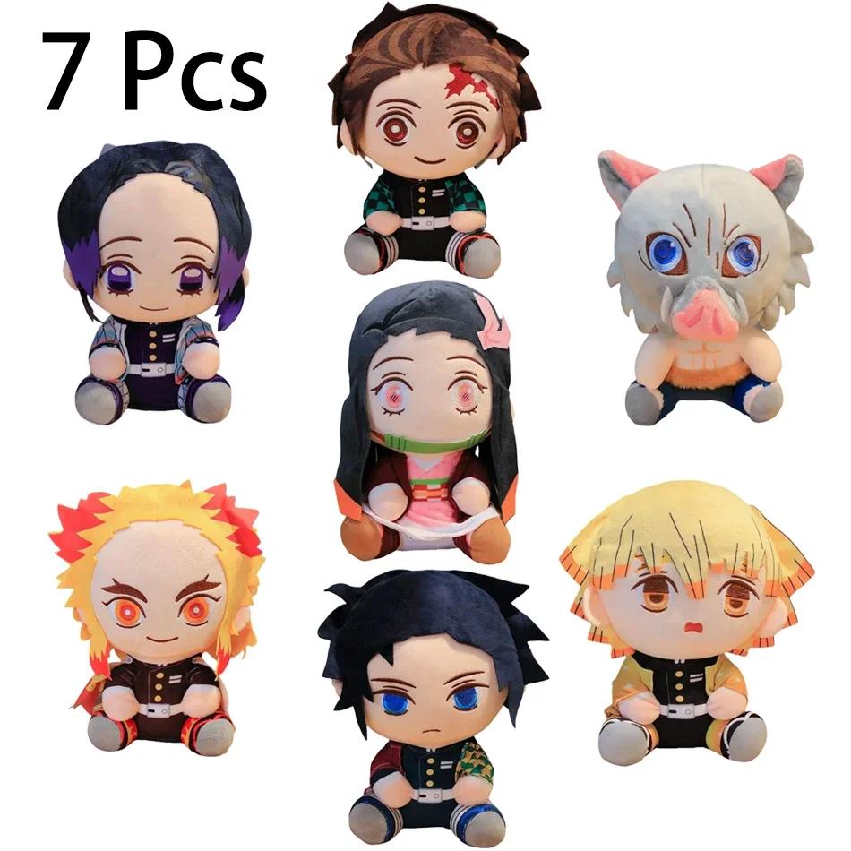 20cm Japonsko Démonický zabíječ Plyšové panenky Krásné Anime Kimetsu No Yaiba Kamado Tanjirou Nezuko Zenitsu Kyoujurou Hračky Dárky pro děti