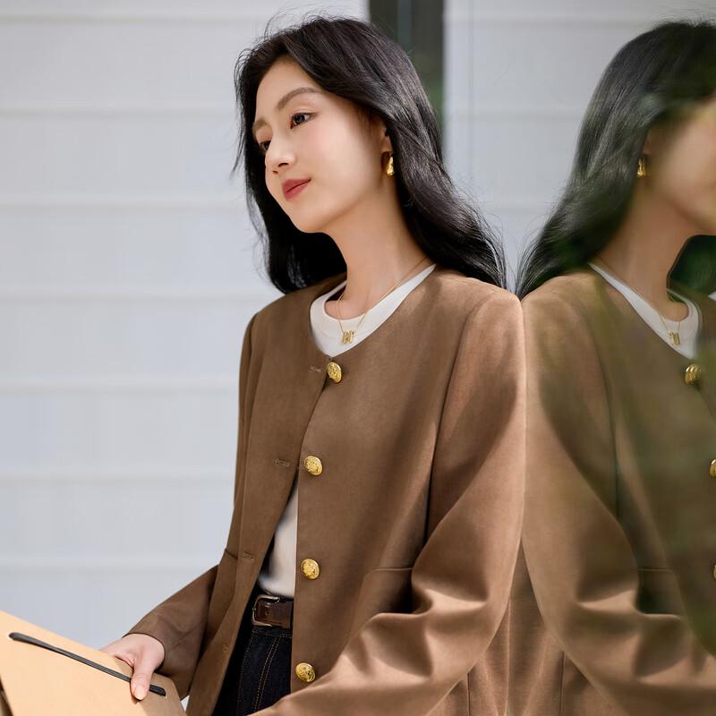 

SanCai Women s Faux Suede Long Sleeve Cardigan Jacket S