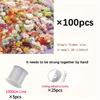 100pcs Boho Fabric Artificial Flowers with 50m Fishing Line Set Hanging Ornaments Featherless Floating Petals Wedding Home Decor