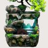 Resin Rockery Waterfall Fountain Indoor Tabletop Zen Garden Fountain Meditation Decor Water Feature Creative Craft Waterfall
