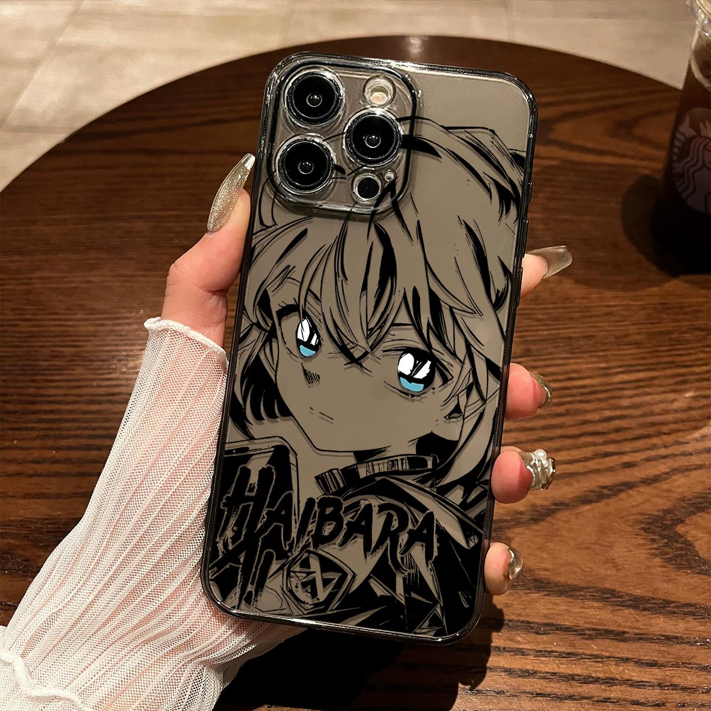 

Detective Conan Haibara Ai Line Art Clear Phone Case for iPhone 15/14/13/12 Anime Cover iPhone 13 PRO MAX чёрный