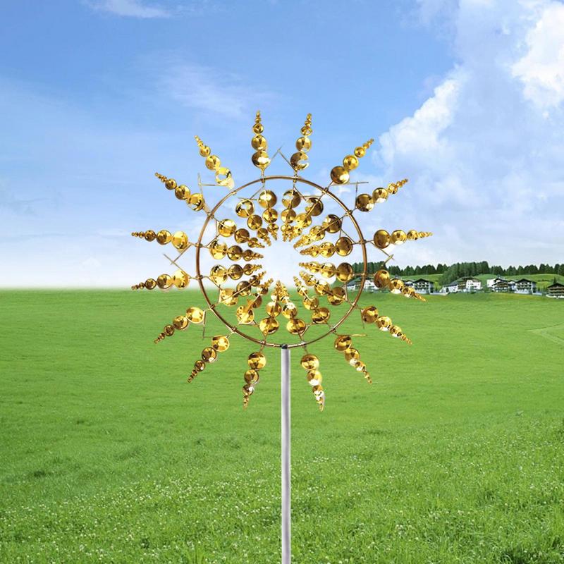 Metal Iron Windmill Spinner Gardening Wind Power Rotating Catchers For Patio Garden Lawn Outdoor Courtyard Decoration