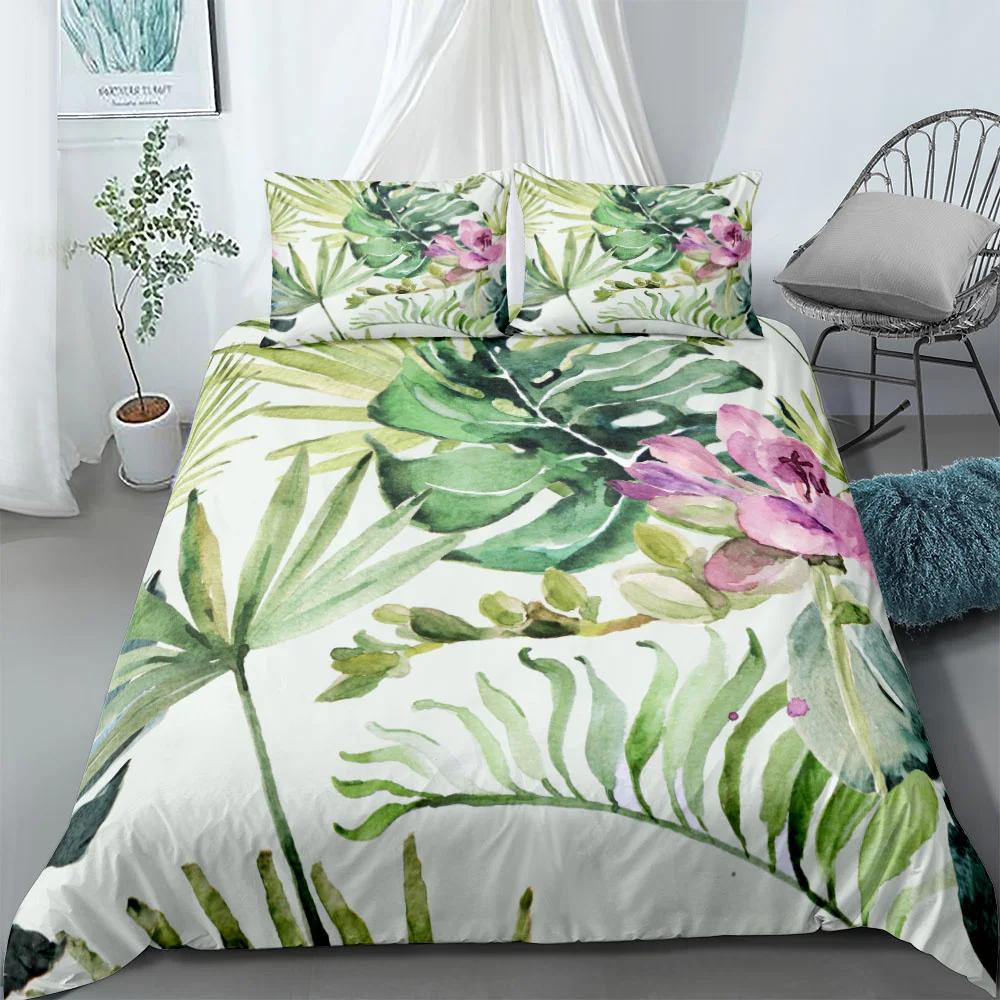 Rosa Kleines Bonsai-Stil Bettwäscheset Digitale Kunst Sukkulente 3D Bettbezugset King Queen Double Full Twin Einzelgröße Für Schlafzimmer