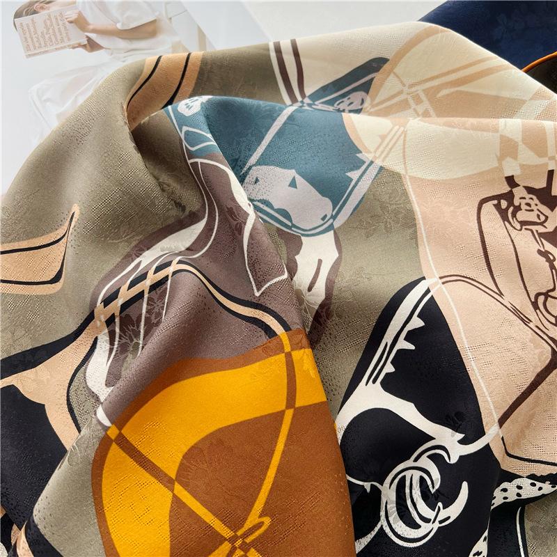 110*110 см двухсторонний шелковый шарф женский щедрый шарф шелковый шарф шаль 110*110cm — фото 8