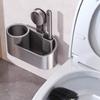 Suction Cup Mount Wall Mounted Toilet Brush Vertical Toilet Brush  Household Cleaning