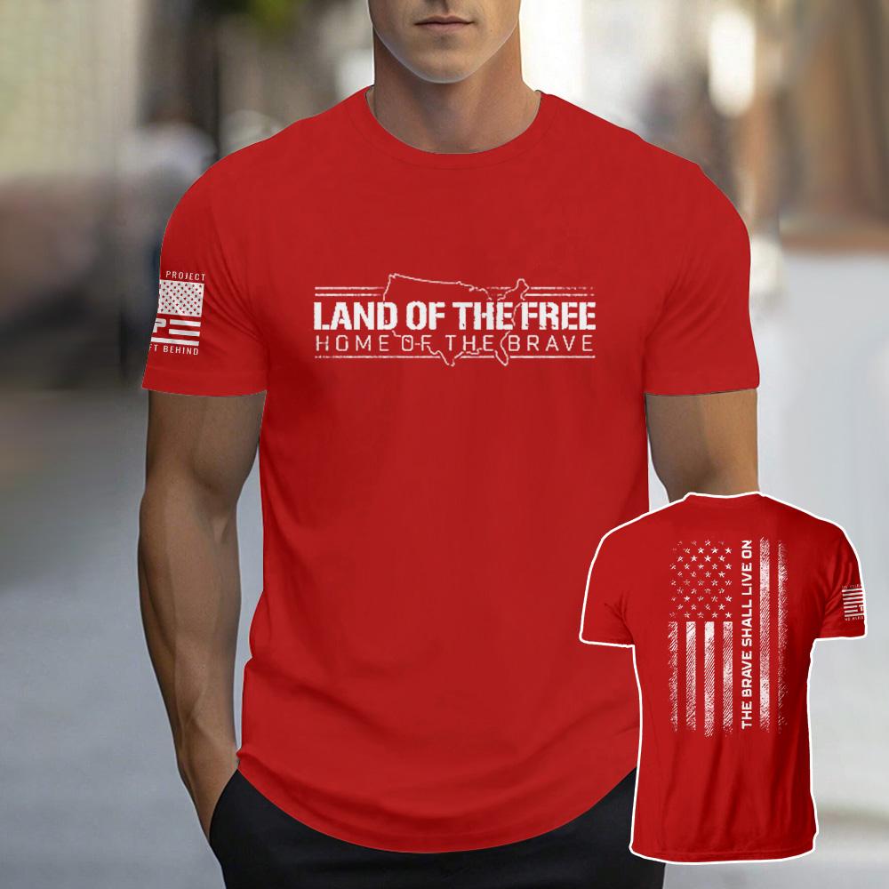Land Of The Free Letter Prined T-shirt For Men 2025 Trendy Casual Men's O-Neck Short Sleeve Clothing Breathable Sports T Shirt
