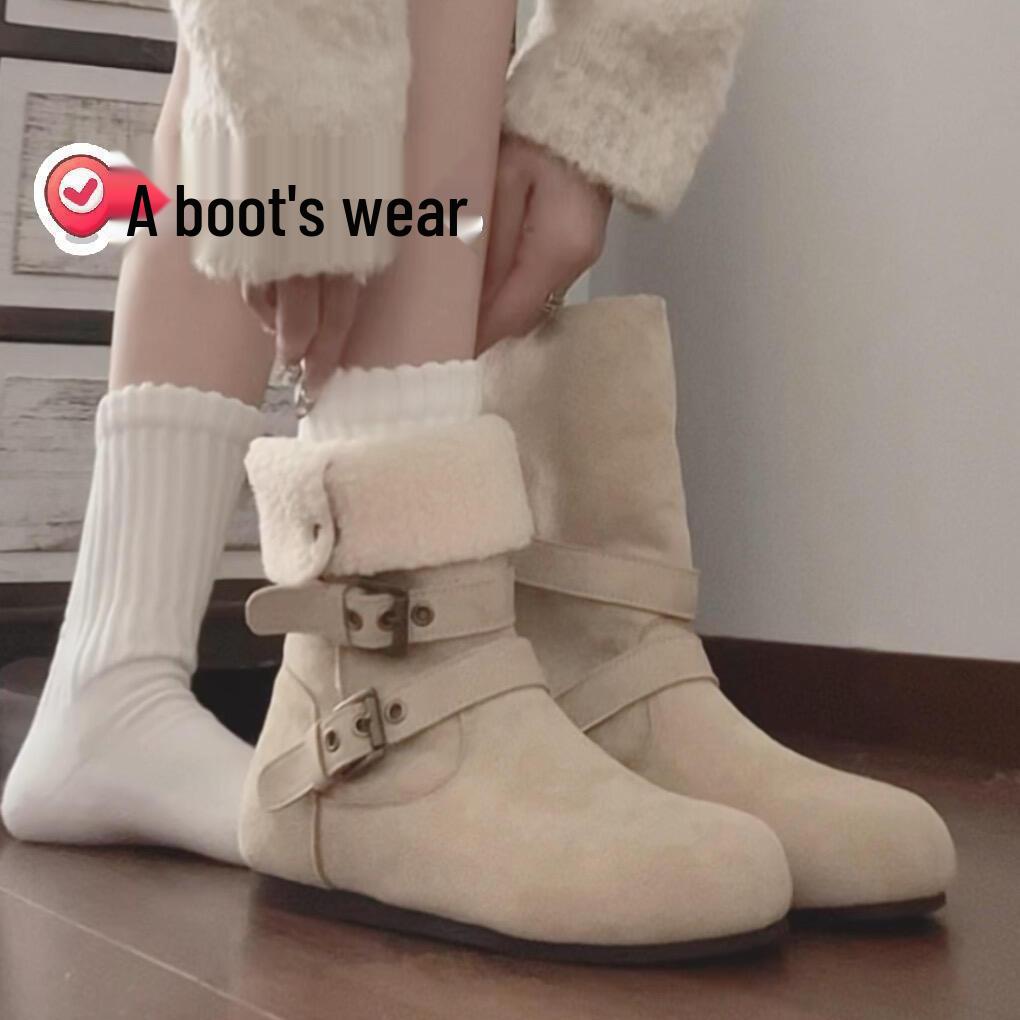 

Ретро женские ботильоны в западном стиле на флисовой подкладке - Модные и удобные мотоботы Мартин на осень/зиму 2025 36