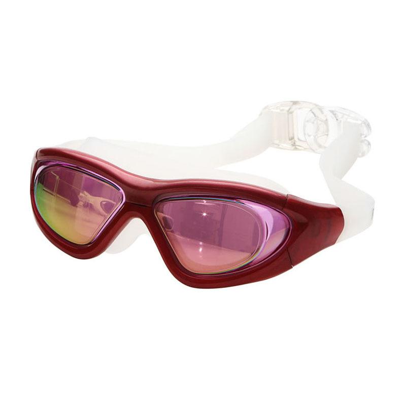 Prescription large-frame swimming goggles with electroplated coating, waterproof, anti-fog, high-definition swimming glasses