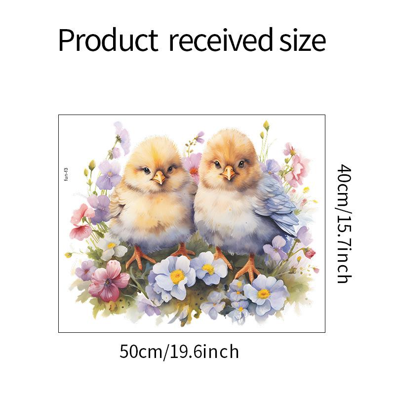 

Мультфильм пара птица цветы зеленые растения стеклянный шкаф окна двери украшения стены наклейки украшение дома 40*50CM/fun-f3