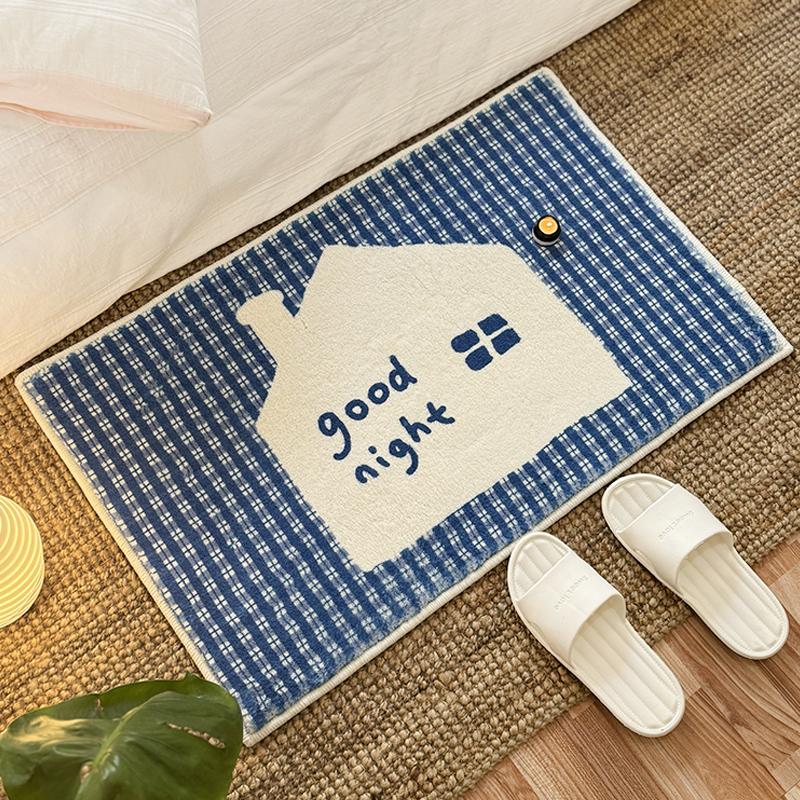 

VIKAMA В стиле Инс Ретро Клетчатый Искусственный Кашемир Коврик для Гостиной Дивана Спальни Придверный Коврик Ванная Комната Абсорбирующий Коврик для Пола Коврик у Дивана/Кровати 40X60CM(1.3X2FT