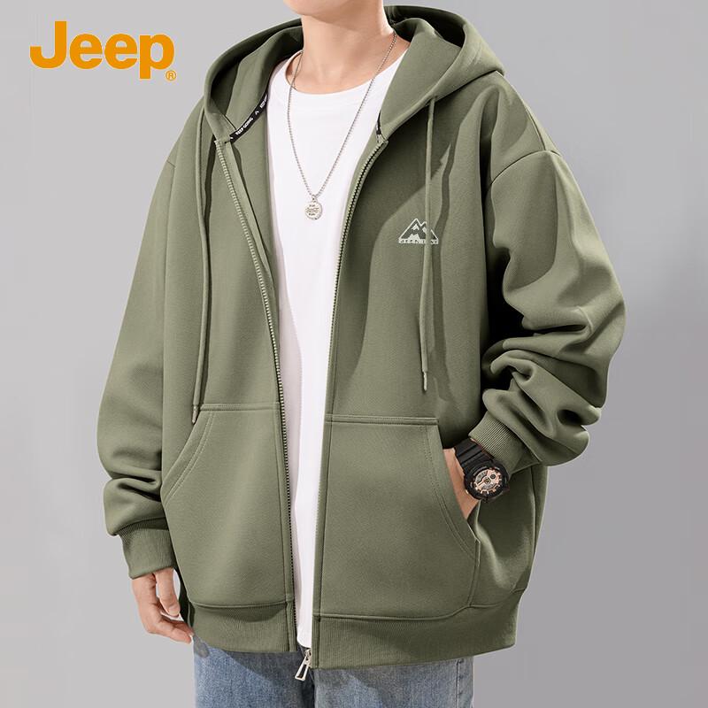 JEEP Men s Heavyweight Hooded Knit Cardigan Jacket L