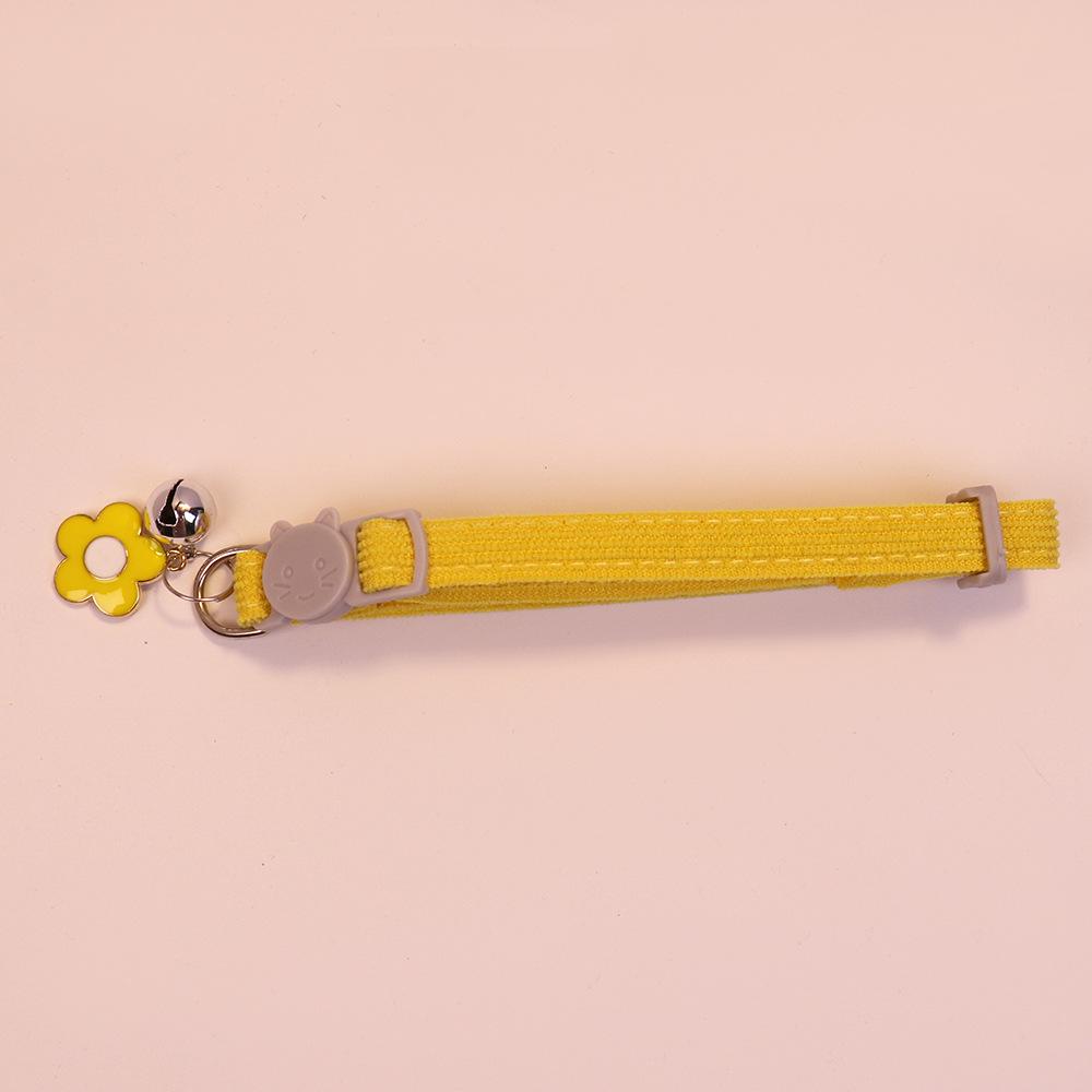 Adjustable Safety Corduroy Choker: Cute Bell Flower Collar for Dogs & Cats