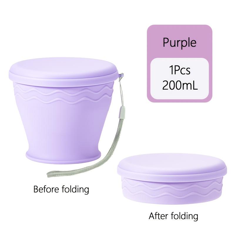1PC Collapsible Silicone Travel Mug, 6.76oz Foldable Cup for Camping Hiking, Reusable Coffee Tea Cup Outdoor Essential Gift