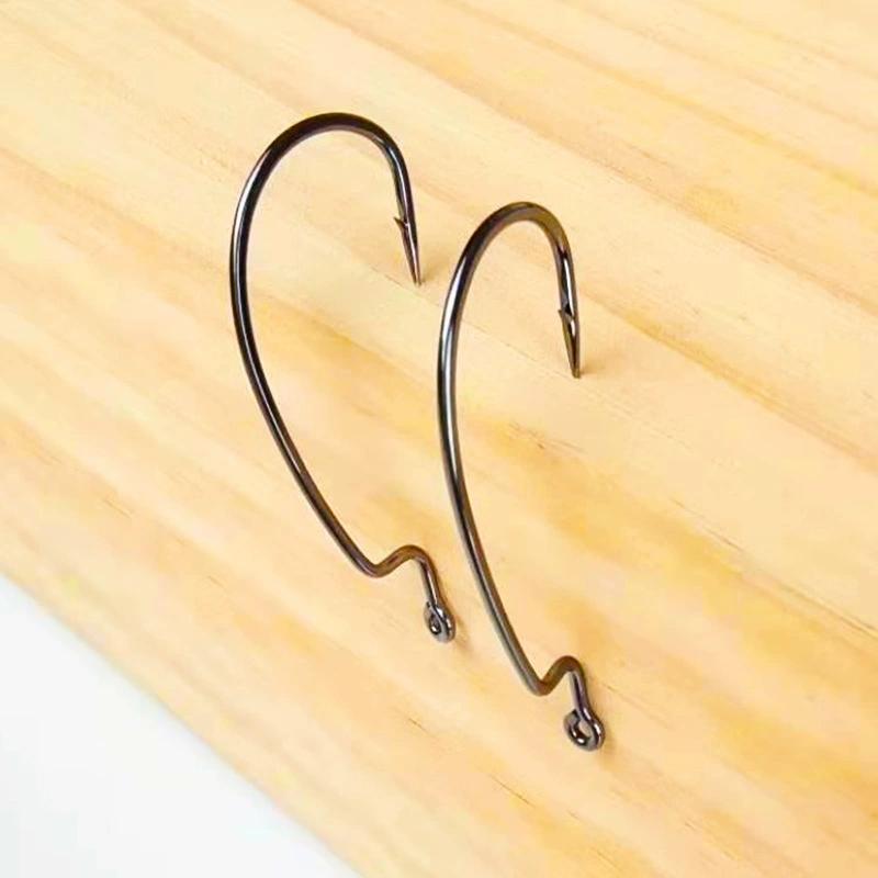 50pcs/lot Texan Hooks Soft Worm Fishing Hooks High Carbon Steel Wide Super Lock Fishhooks Lure BKK Softjerk Hooks Fishing Tackle