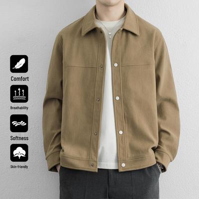 Retro Men's Lapel Jacket: Trendy, Loose-Fit, Plus Size Outerwear for Spring & Autumn