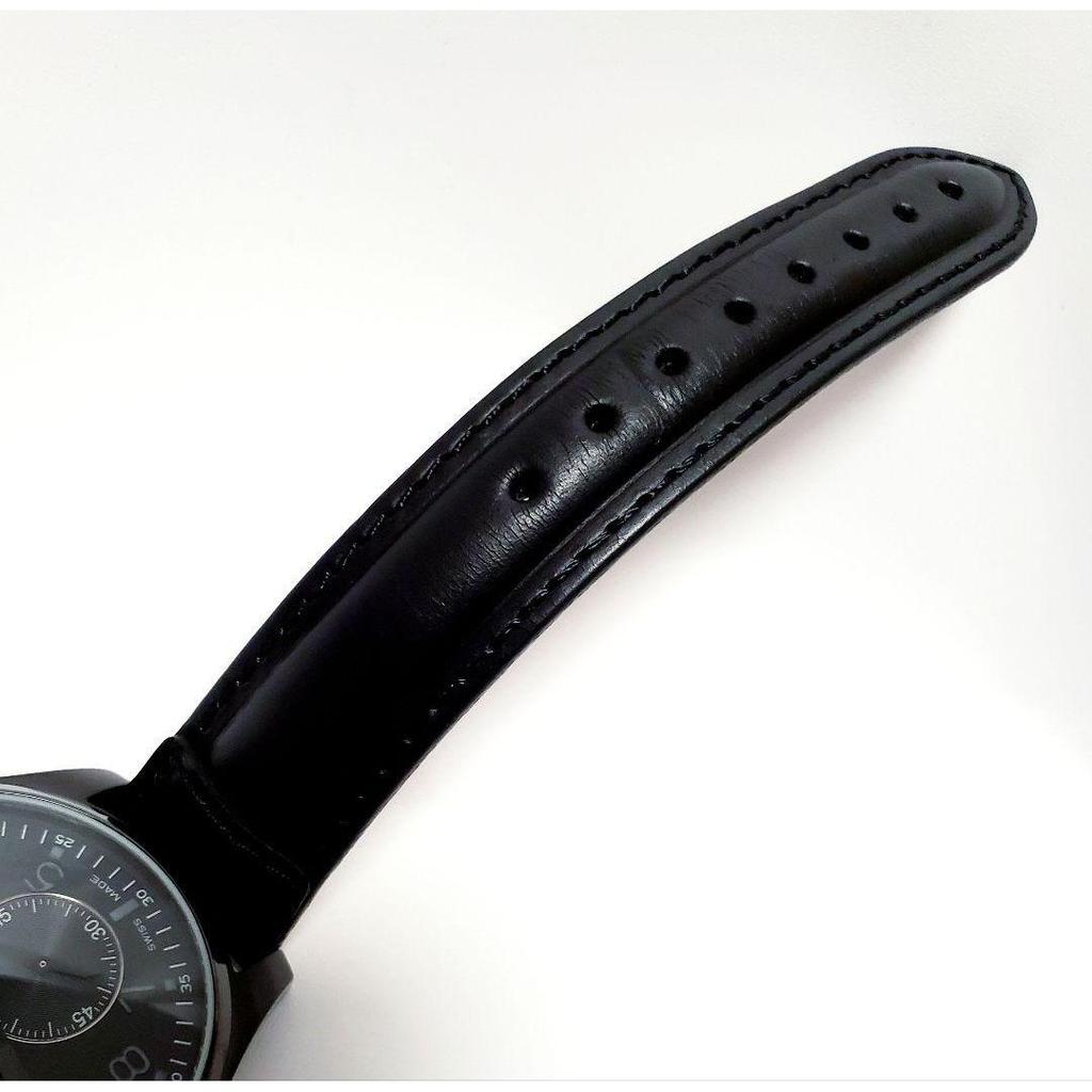 Used WENGER Watch Aerograph Black Leather Strap