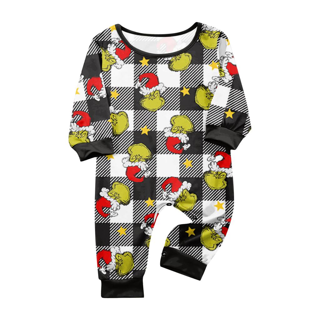 Print Cute Family Set Pajamas, Home Clothes, Family Set Long Sleeve Top Pants Set