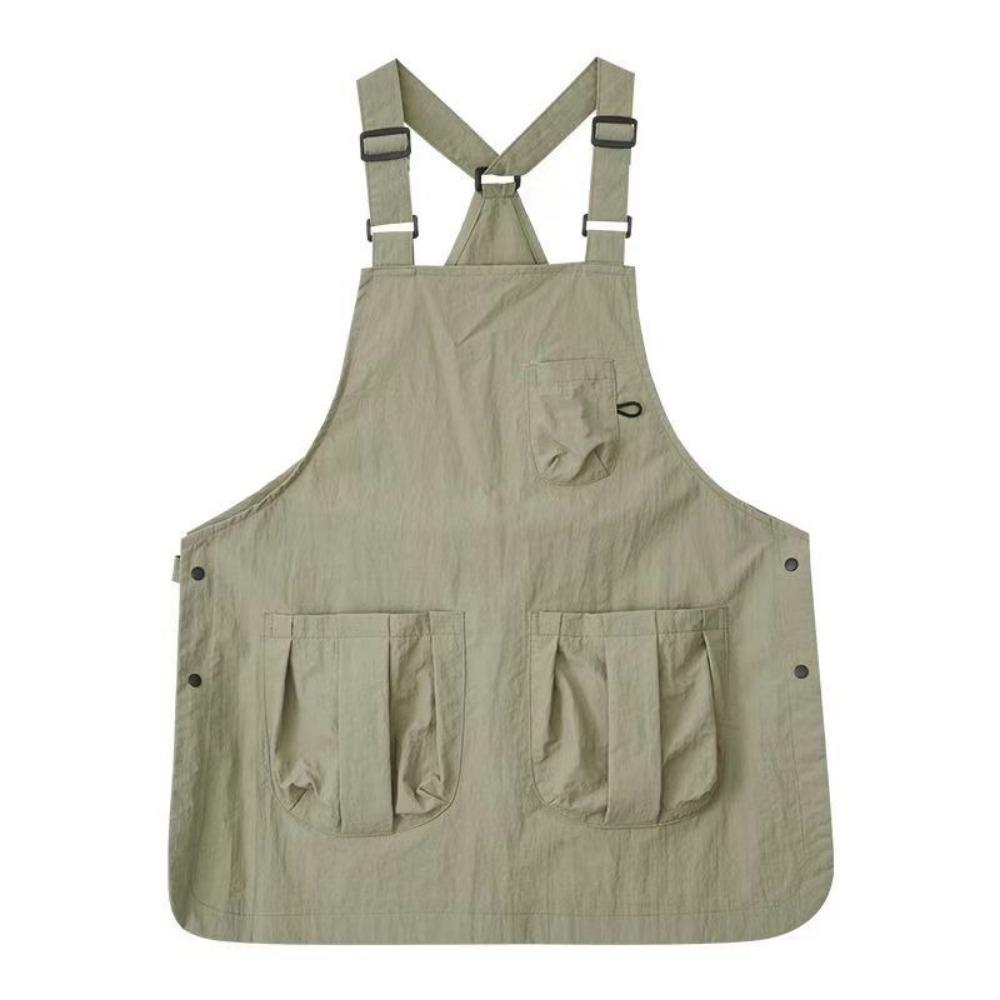

New Adjustable Kitchen Apron Oil Proof Waterproof Workwear Apron Barber Smock Catering Milk Tea Coffee Shop зелений