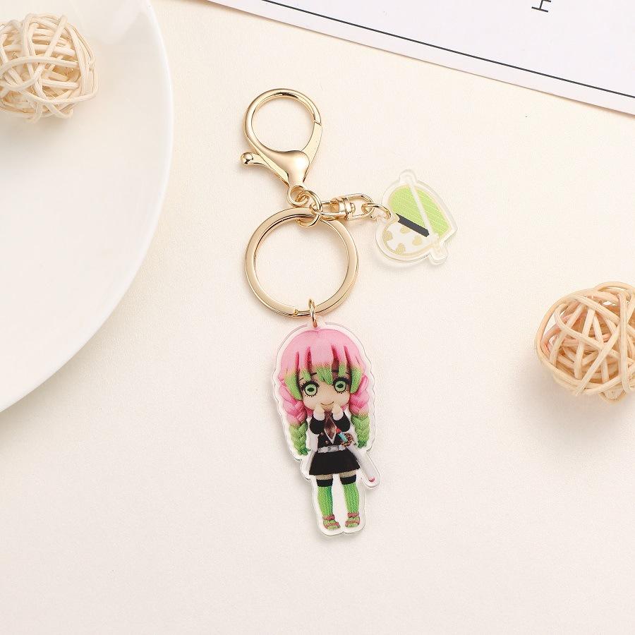 

Kimetsu No Yaiba New Acrylic Keychain Pendant Accessory Anime Merchandise Same Style Gold Clasp Drop Shipping