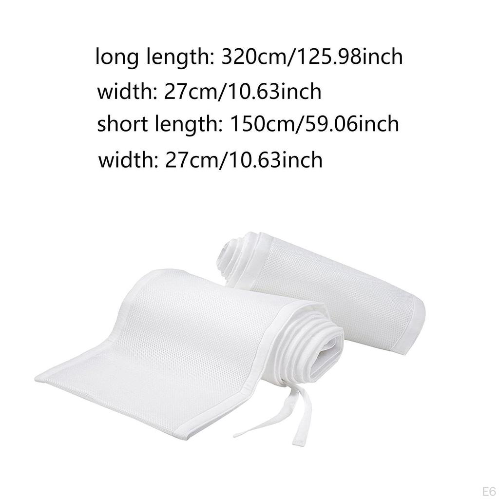 Baby Breathable Mesh Liner Bed Guard Supplies for Full Size Crib Protective Blue