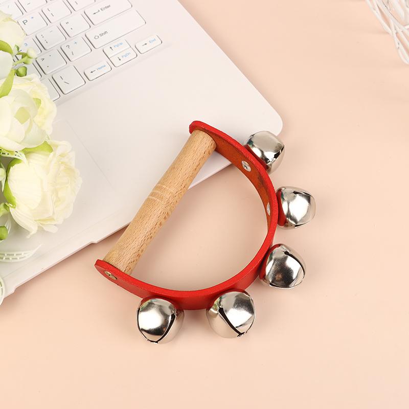 Handbell Hand Bells With 5Pcs/7Pcs Jingle Bells Wood Handle Musical Instrument Bell Toy Gift For School Music Class Home Daycare