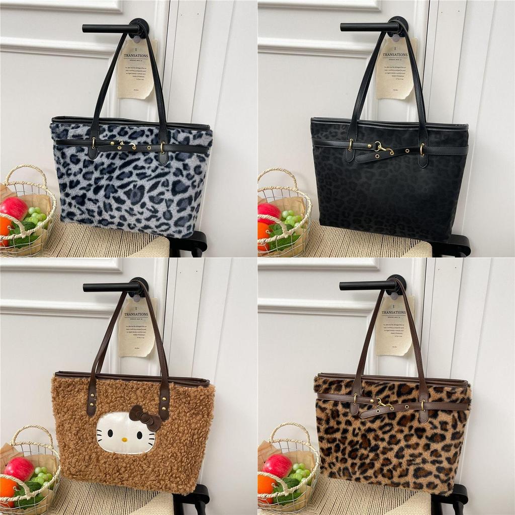 Cartoon Single Shoulder Bag For Women With Large Capacity And Sheep Lamb Wool Material