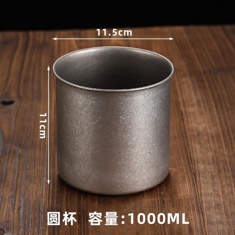 Retro Stainless Steel Coffee Cup  Milk Juice Beer Cup Durable Camping Travel Kitchen Restaurant Cup Outdoor Camping Water Mugs