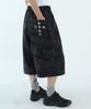 FUZZY SCAN Camo Cross Eyelet Bermuda Pants Charcoal