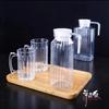 Acrylic Large Capacity Cold Water Pitcher - Striped Plastic Juice Jug - Transparent Drink Kettle for Home