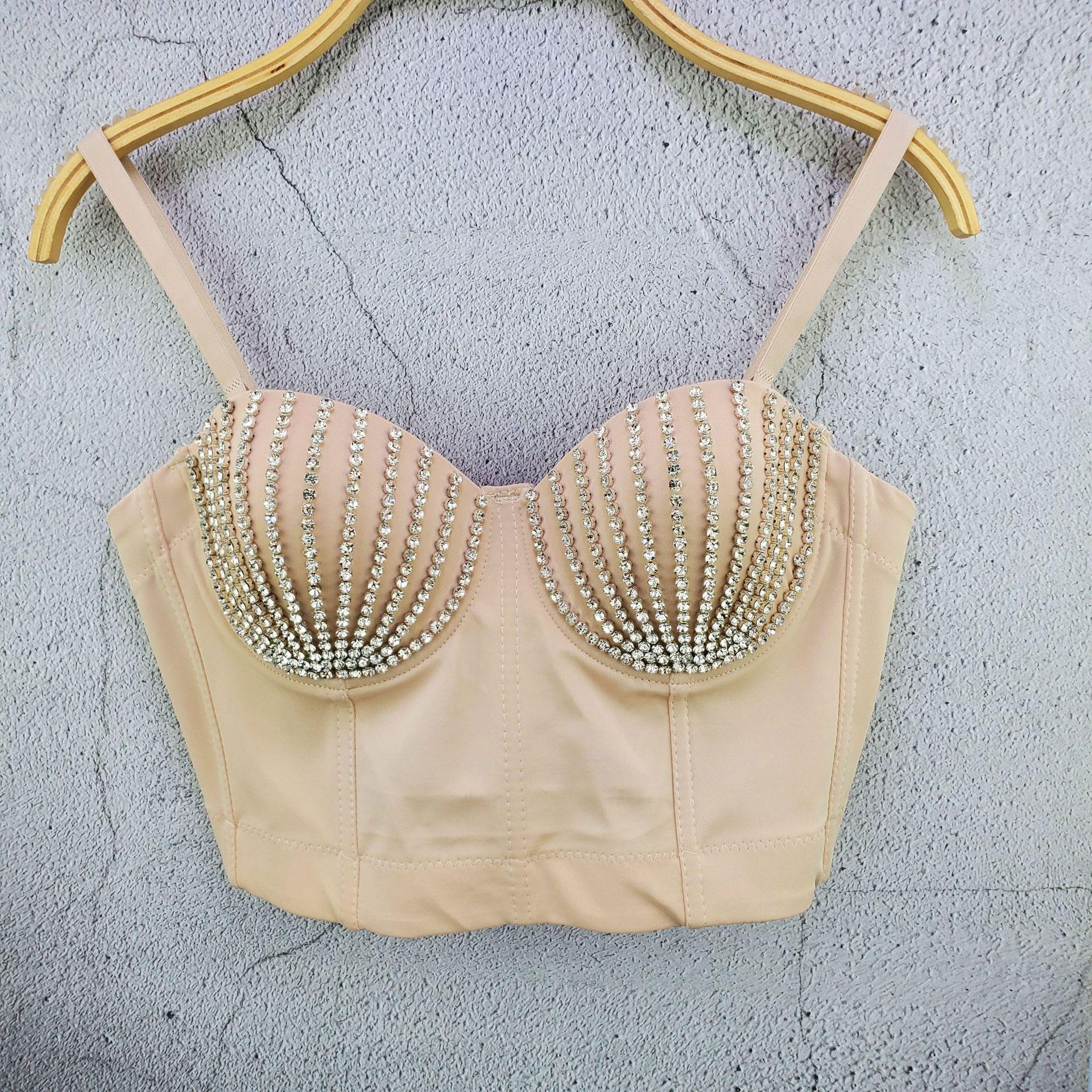 

Высококачественный мини-топ без бретелей ручной работы с кристальными бусинами и ракушечным узором для выступлений танцовщиц, легкий, роскошный, в стиле ретро, приталенный 40/90 светло-желтого