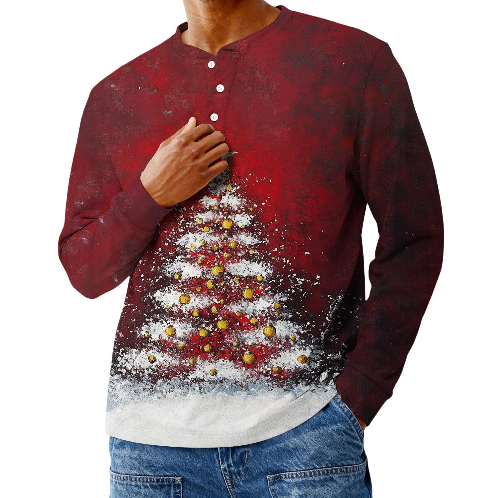 

Мужская повседневная рубашка оверсайз на пуговицах с длинными рукавами XXXL винный