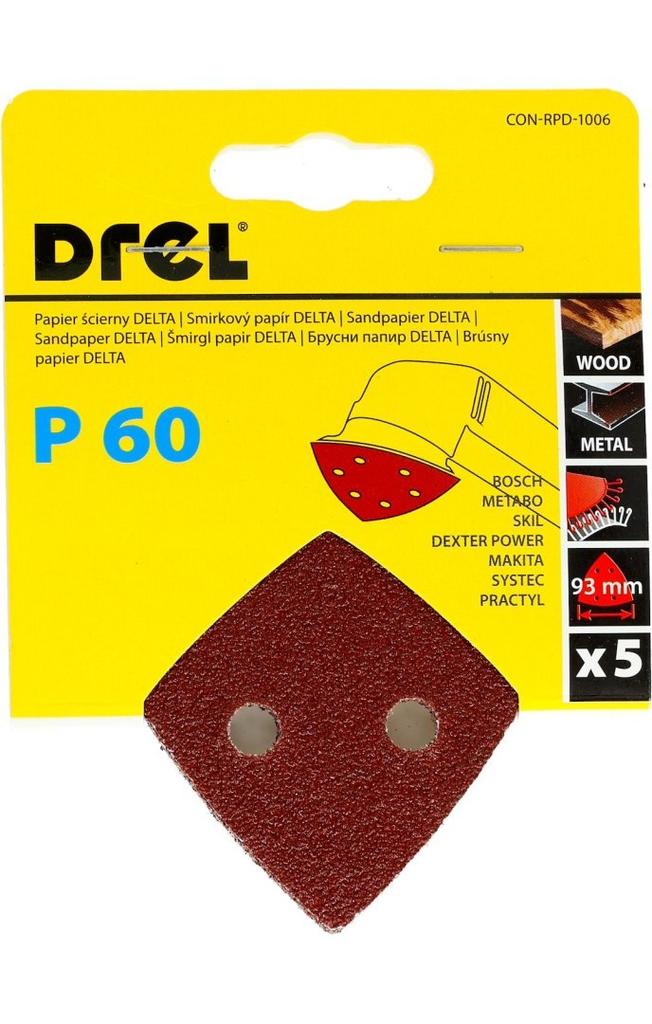 Delta Velcro Sandpaper 93 X 93 , P60, 5