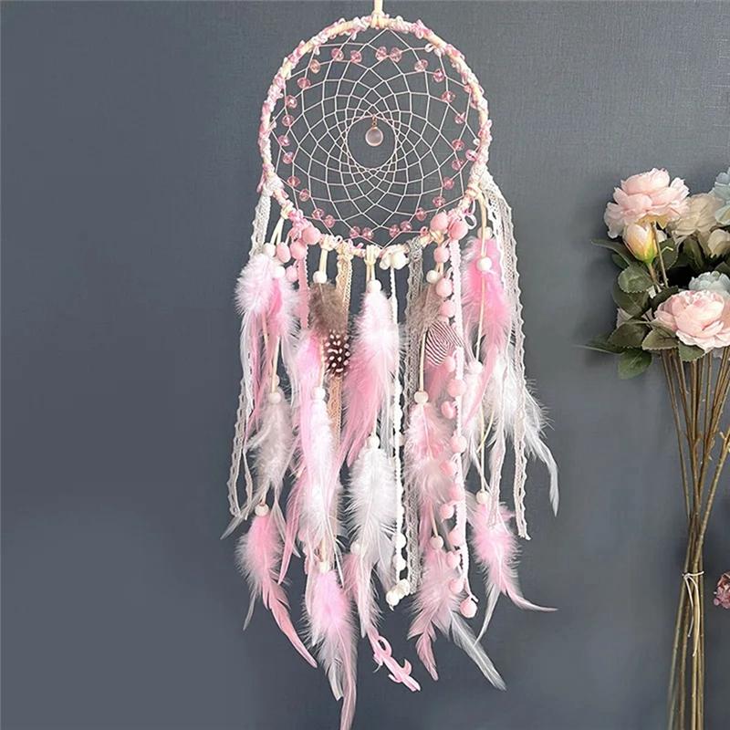 AEE4-Dream Catcher Handmade Wind Chime Feather Living Room Bedroom Wall Hanging Ornaments Birthday Gifts Home Decoration