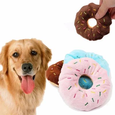 Soft Dog Donuts Plush Chew Toy with Squeaker – Cute Puppy Interactive Toy for Small & Medium Dogs Dog Stuff
